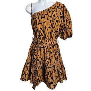 Karina Grimaldi Antonella Print Mini Dress in Corteza Size M Revolve Statement